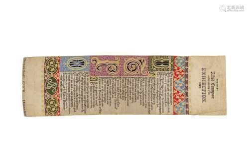 A COMMEMORATIVE SILK RIBBON OR BOOKMARK FROM THE 1862 INTERN...