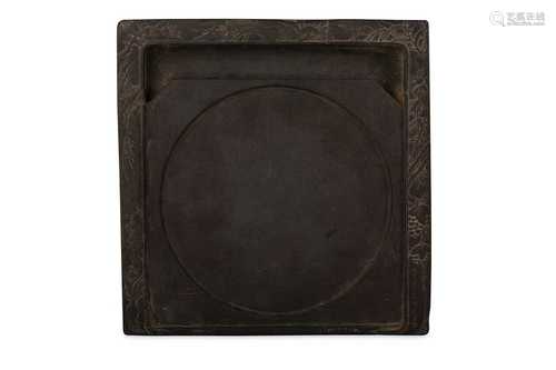 A CHINESE SQUARE INK STONE.