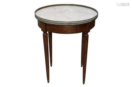 A LOUIS XVI STYLE FRUITWOOD BOUILOTTE TABLE, 20TH CENTURY