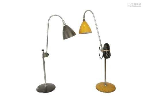 A BESTLITE BL 1 CHROME STEEL AND PATINATED LAMP, MID 20TH CE...