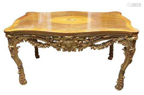 A GILTWOOD CONSOLE TABLE, LATE 19TH CENTURY