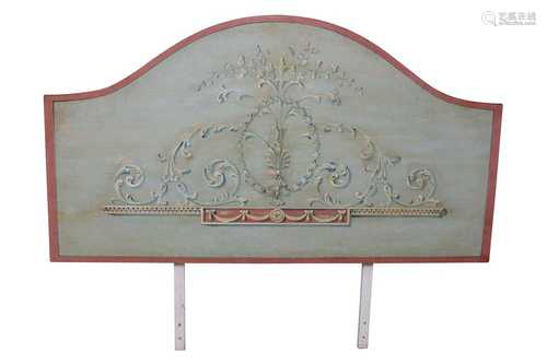 AN ITALIAN 18TH CENTURY STYLE PAINTED HEADBOARD, BY PATINA, ...