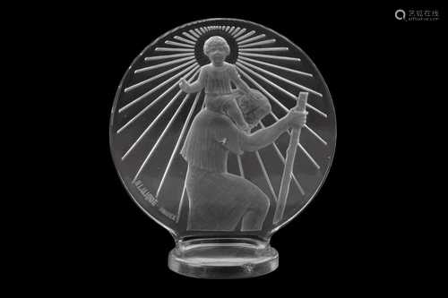 A LALIQUE ST. CHRISTOPHER CAR MASCOT