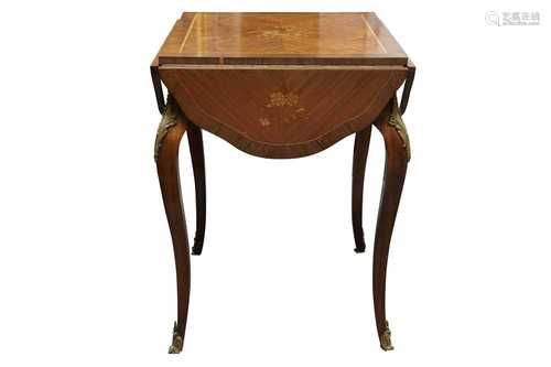 A 19TH CENTURY STYLE FRENCH INLAID KINGWOOD AND CROSSBANDED ...