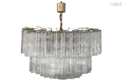 AN ITALIAN MURANO THREE TIER CHANDELIER, CIRCA 1970