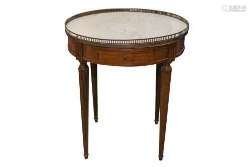 A LOUIS XVI STYLE FRUITWOOD BOUILOTTE TABLE, 20TH CENTURY