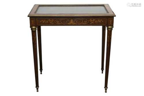 A FRENCH KINGWOOD AND MARQUETRY BIJOUTERIE TABLE