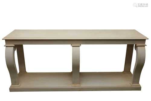 A WILLIAM YEOWARD SCUMBLE GLAZED WHITE PAINTED CONSOLE TABLE