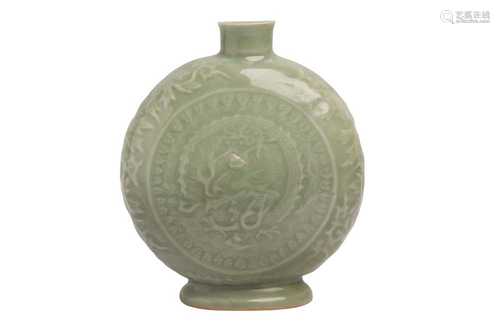 A CHINESE CELADON MOONFLASK