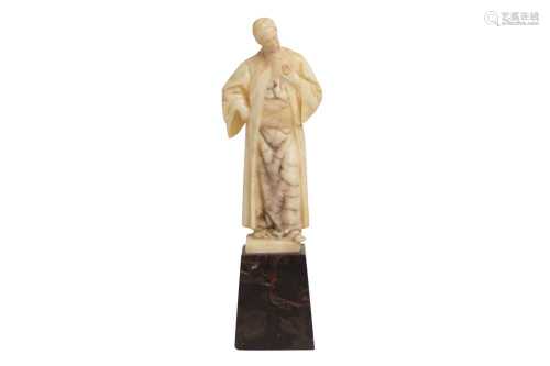 A CONTINENTAL ALABASTER FIGURE OF AN ARAB, LATE 19TH/EARLY 2...