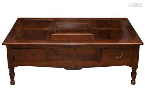 A FRENCH CHERRYWOOD COFFEE TABLE, LATE 20TH CENTURY