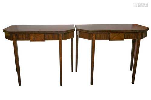 A PAIR OF EARLY 19TH CENTURY SHERATON STYLE BOXWOOD AND EBON...