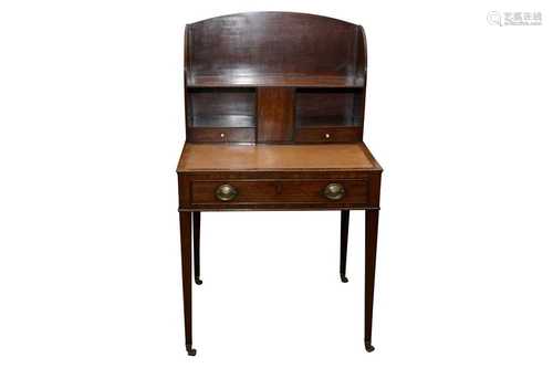 A GEORGE III AND LATER MAHOGANY BONHEUR DU JOUR