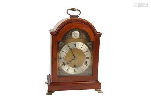 A GEORGE III STYLE MAHOGANY BRACKET CLOCK BY ELLIOT, LONDON,...