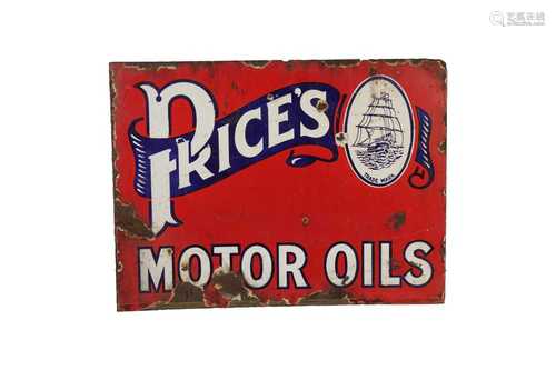 A PRICE'S MOTOR OILS ENAMEL SIGN