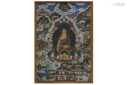 A TIBETAN STYLE THANKA, 20TH CENTURY