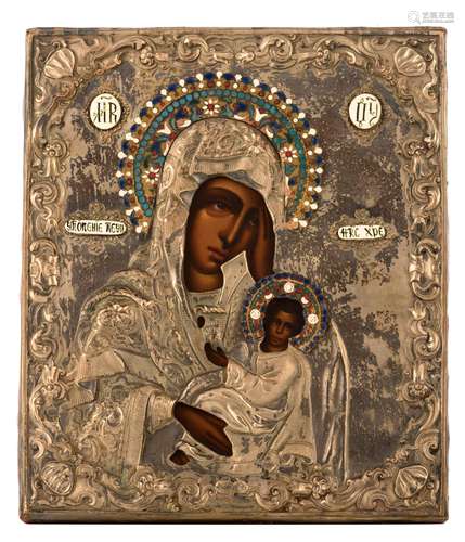 An Eastern European icon depicting the Holy Mother and Child...