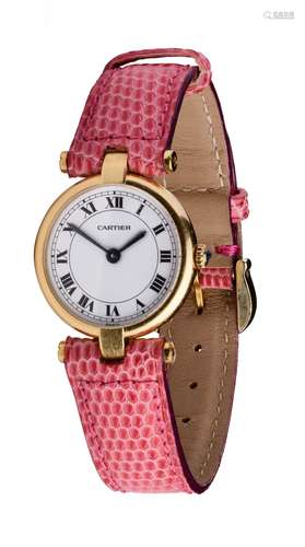 An 18ct gold quartz Cartier ladies wristwatch, Ø watch 2,5 c...