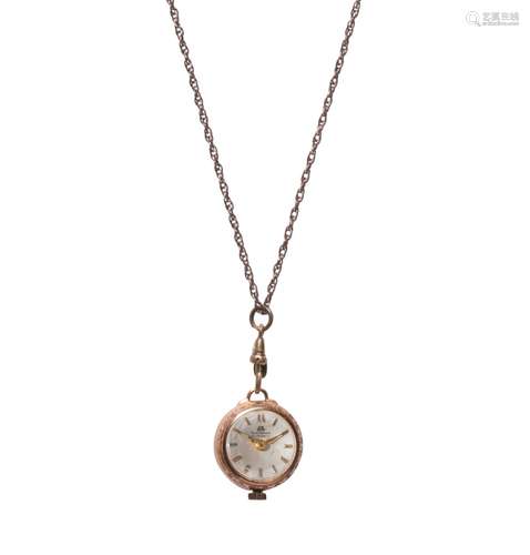 A 14kt gold skeleton Bucherer ladies pendant fob watch, with...