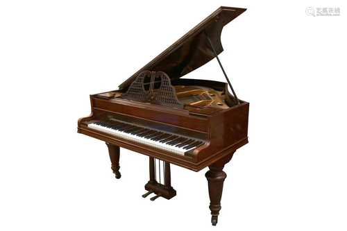 A JOHN BROADWOOD & SONS OF LONDON MAHOGANY BABY GRAND PIANO,...