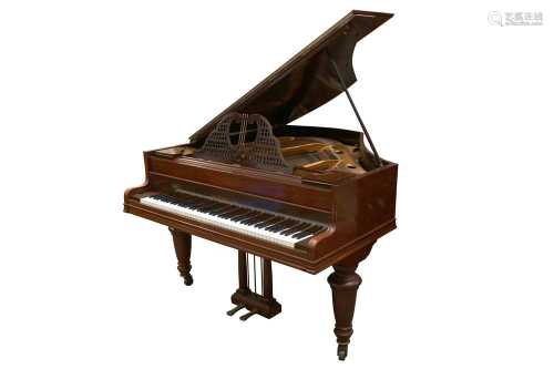 A JOHN BROADWOOD & SONS OF LONDON MAHOGANY BABY GRAND PIANO,...