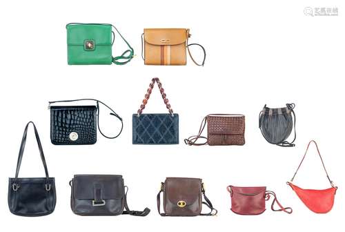 A collection of 8 Delvaux shoulder bags, added 3 other bags,...