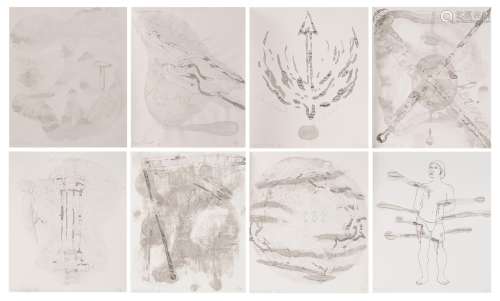 Marc Maet (1955-2000), a collection of 8 drawings, 1991, 21 ...