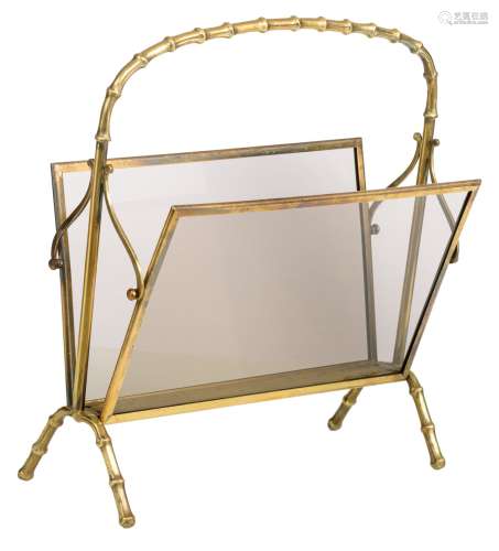 A Maison Bagues inspired faux bamboo magazine rack, H 49 - W...