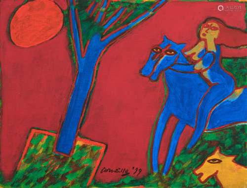 Corneille (1922-2010), 'Evasion', 1999, 30 x 40 cm