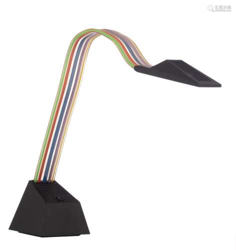 An '80s Italian design 'Nastro' multi-coloured table lamp, d...