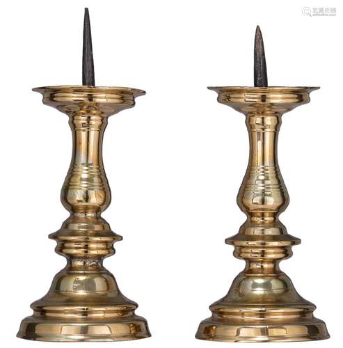 A pair of Baroque pricket candlesticks, the Southern Netherl...