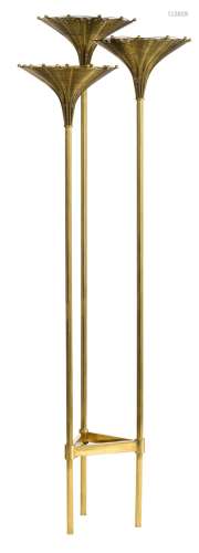 A vintage '70s brass 'Papyrus Lamp', designed by Nucci Valse...