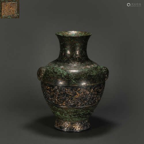 清代古铜瓷赏瓶