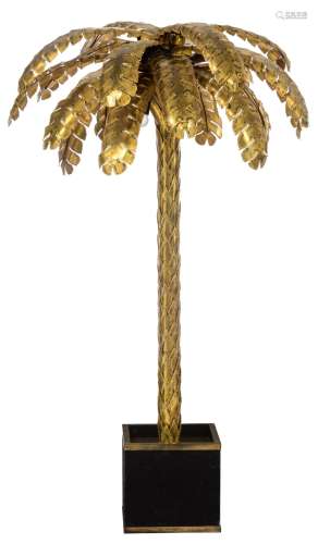 A vintage brass '70s design palm tree lamp by Maison Jansen,...