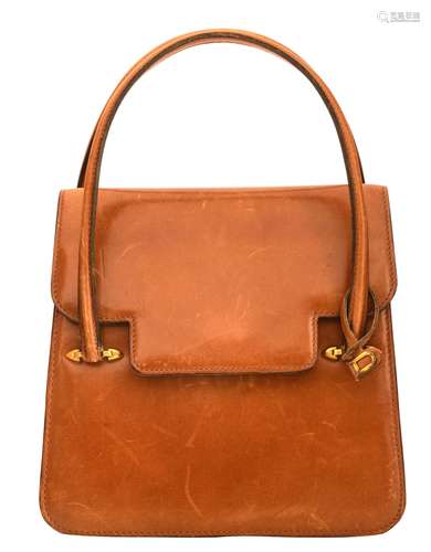 A Delvaux vintage handbag in cognac leather, 20 x 20 cm