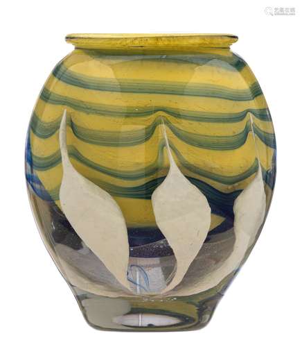 A glass paste vase by Jean-Claude Novaro, signed and dated 2...