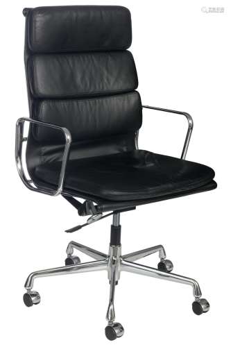 An Eames EA219 softpad armchair with high back, Vitra, H 107...