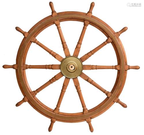 A large and decorative ship's wheel, ø 183 cm