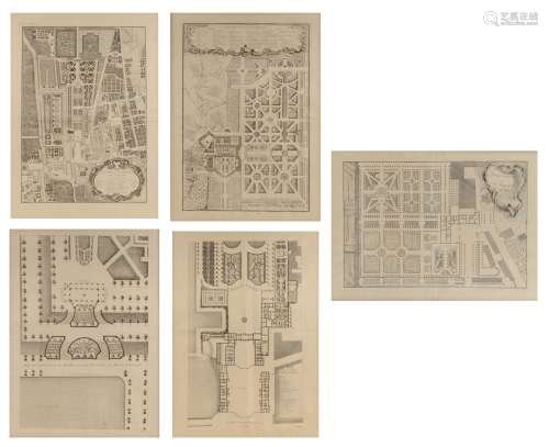 A collection of five engraved plans by François Lotha (ca. 1...