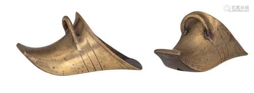 A pair of bronze so-called 'conquistador' stirrups, 17thC or...