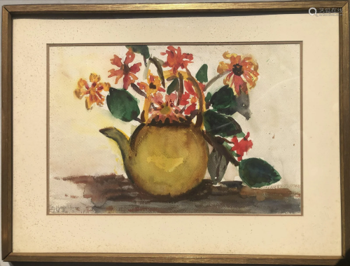 WATERCOLOR ON PAPER OF STILL LIFE SIGNED