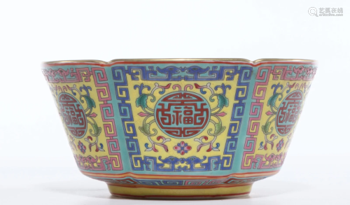 CHINESE PORCELAIN ENAMEL GLAZE FLOWER BOWL