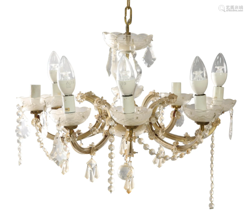 A VENETIAN STYLE LUSTRE-DROP CHANDELIER, with eight
