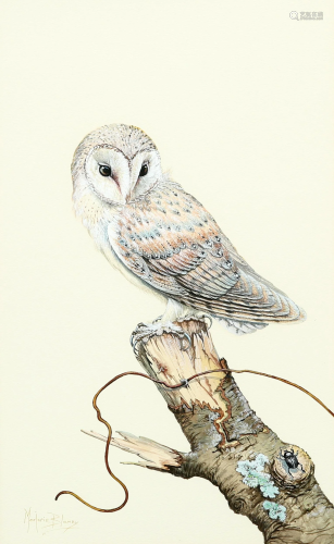 MARJORIE BLAMEY (1918-2019), BARN OWL, watercolour,