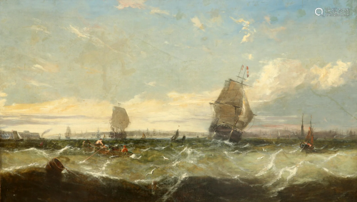 JOHN CALLOW (1822-1878), ON THE MERSEY, signed and