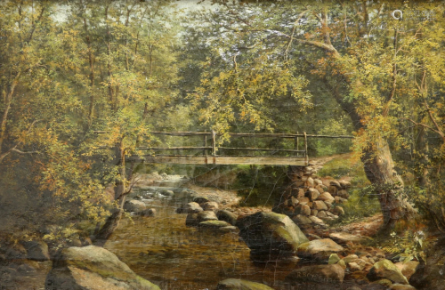 ROBERT BOYES, THE OLD WOOD BRIDGE, signed and dated