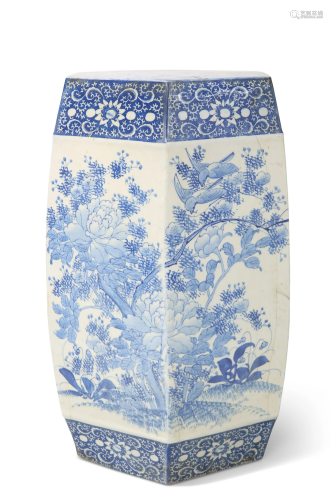 A CHINESE BLUE AND WHITE GARDEN SEAT, of