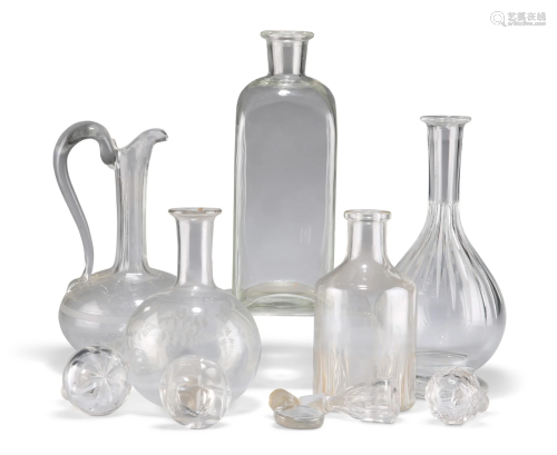 A COLLECTION OF 19TH CENTURY AND LATER GLASS DECAN…