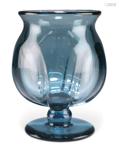 A KOSTA BLUE GLASS VASE, CIRCA 1930, designed by Elis