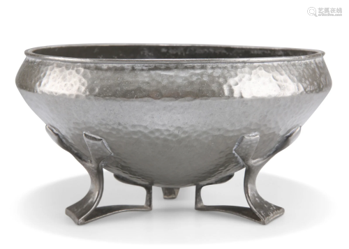 OLIVER BAKER FOR LIBERTY & CO, A TUDRIC PEWTER FOOTED